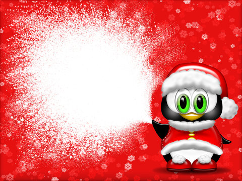 Pinguino Natale-Christmas Penguin Background-Pingouin Noël