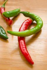 Green and red peppers