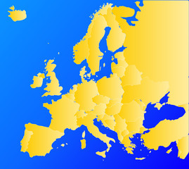 Europa Cartina oro con mare