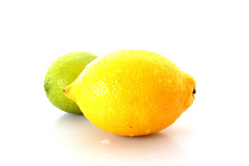 fresh lemons and lime isolated over white