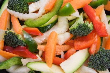 Raw Sliced Vegetables
