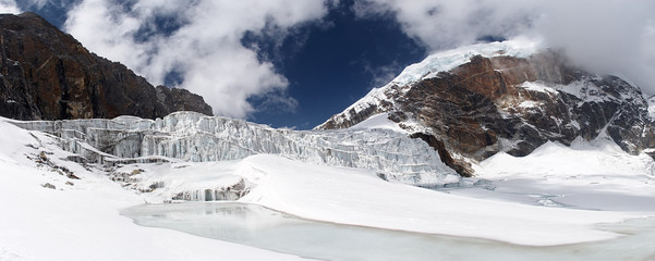 Fototapeta na wymiar Glacier icefall panorama, Everest region, Himalayas, Nepal