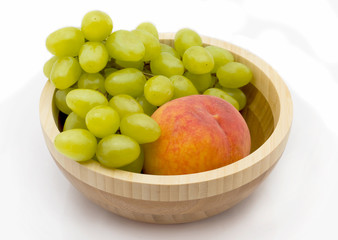 Peach and grapes