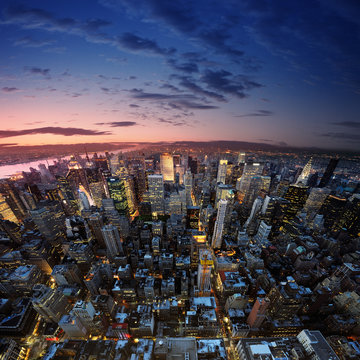 Fototapeta Manhattan o zachodzie słońca