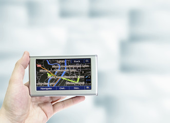 Gps in a man hand.