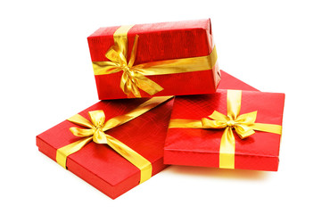 Fototapeta premium Gift boxes isolated on the white background