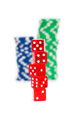 Casino chips isolated on the white