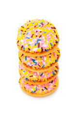 Cup cake stacks isolated on the white background