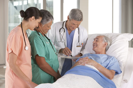 medical team discussing results