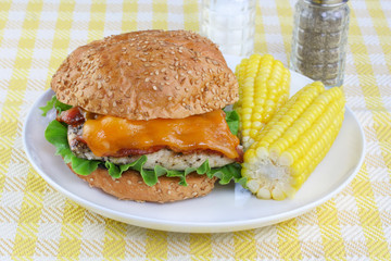 Chicken, Cheddar and Bacon on a Roll