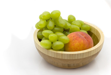Peach and grapes