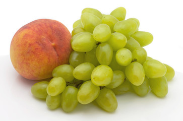 Peach and grapes