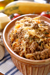 Spaghetti with mince meat and tomato sauce