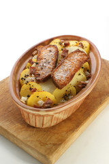 souffle, backed organic potato and smoked ham