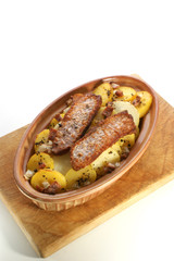 souffle, backed organic potato and smoked ham