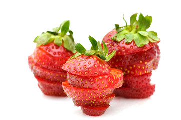 Cut strawberries.