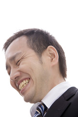 Obraz premium 笑顔をを見せるビジネスマン