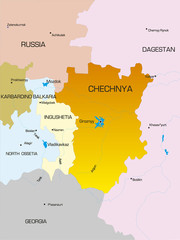 Vector map of Chechen Republic country