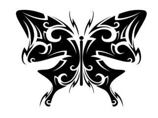 Isolated butterfly tattoo