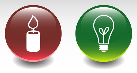 Candle & Bulb Sign Icon