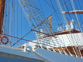 Fototapeta premium Detail of sailing ship