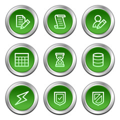 Database web icons, green circle buttons series