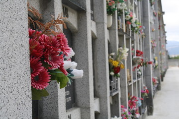 Nichos del cementerio de Pamplona, Navarra.