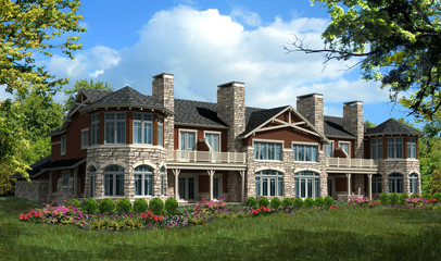 Fototapeta premium Model condominium house in landscape