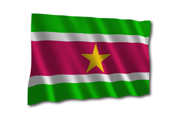 suriname flagge wedeln