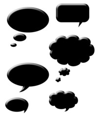 Silhouetted speech bubbles