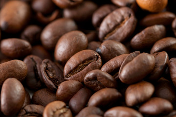 Coffee bean close up