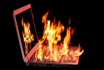 Burning Laptop