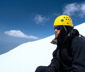 hiker in glasses