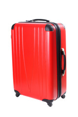 Isolated red suitcase