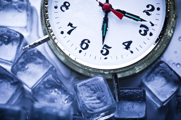 The time has come - alarm clock and ice