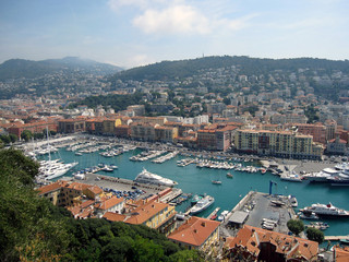 Obraz premium View on the harbor of Nice, France