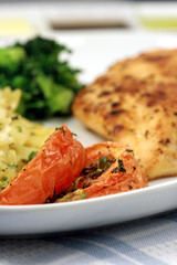 Pasta and chicken breast meal