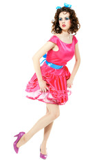 Doll-like model posing