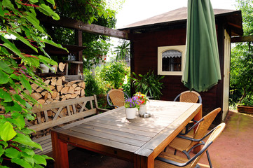 Terrasse Garten Möbel Holz