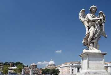 Roma, ponte S. Angelo, con S. Pietro e S. Stefano in Sassia