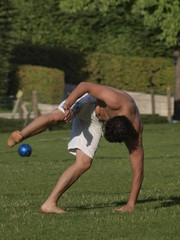 Entrenando sobre el cesped