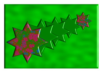 Sterne grün/jpink/blau
