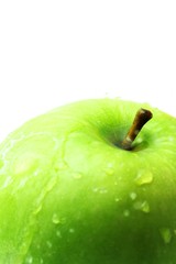 Wet fresh green apple