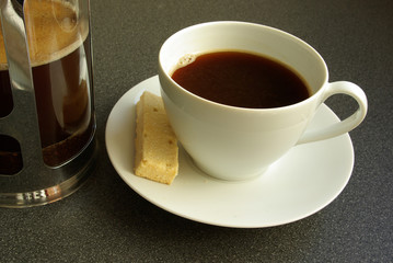 black coffee and shortbread