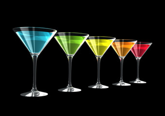 3D cocktail glasses