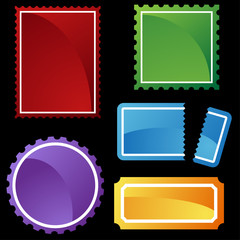 perforated ticket icon set color