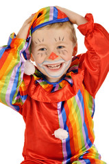 Kleiner Junge als Clown