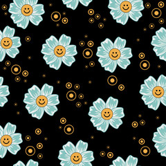 Seamless smile flowers