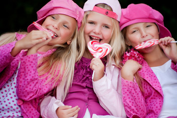 Eating a lollipop