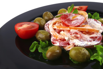 tomatoes salad and olives